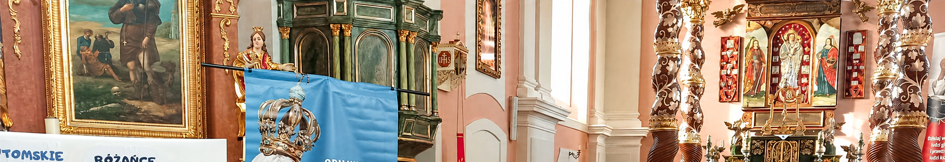 Baner top wizerunkowy Parafia św. Andrzeja Apostoła i NMP Wspomożenia Wiernych Lutom, wnętrze kościoła